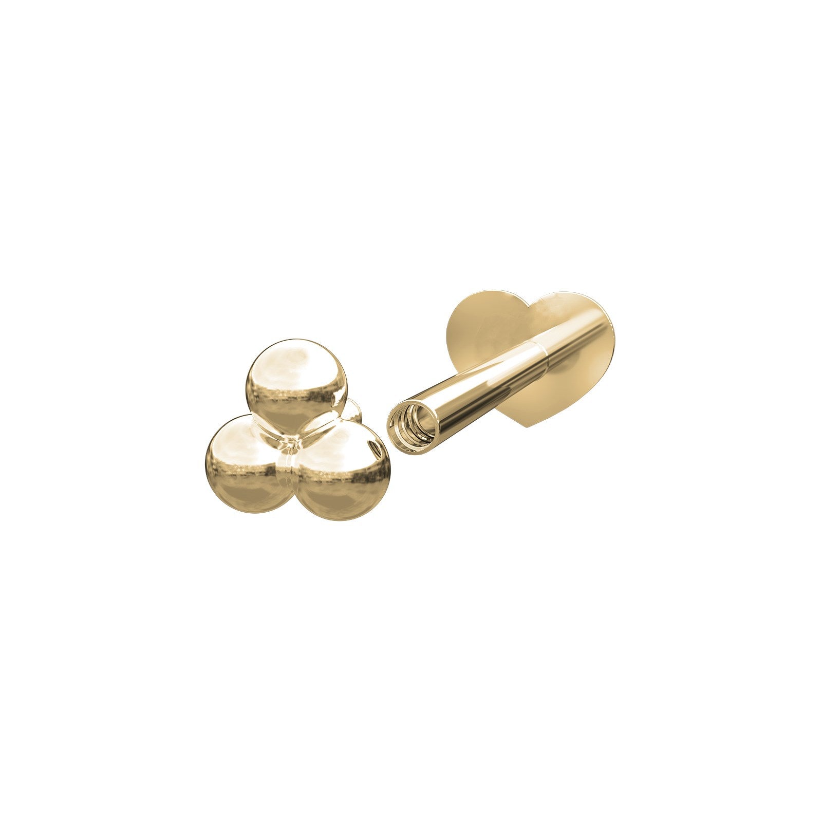 14k. Labret-piercing 3*2mm Kugeln PIERCE52