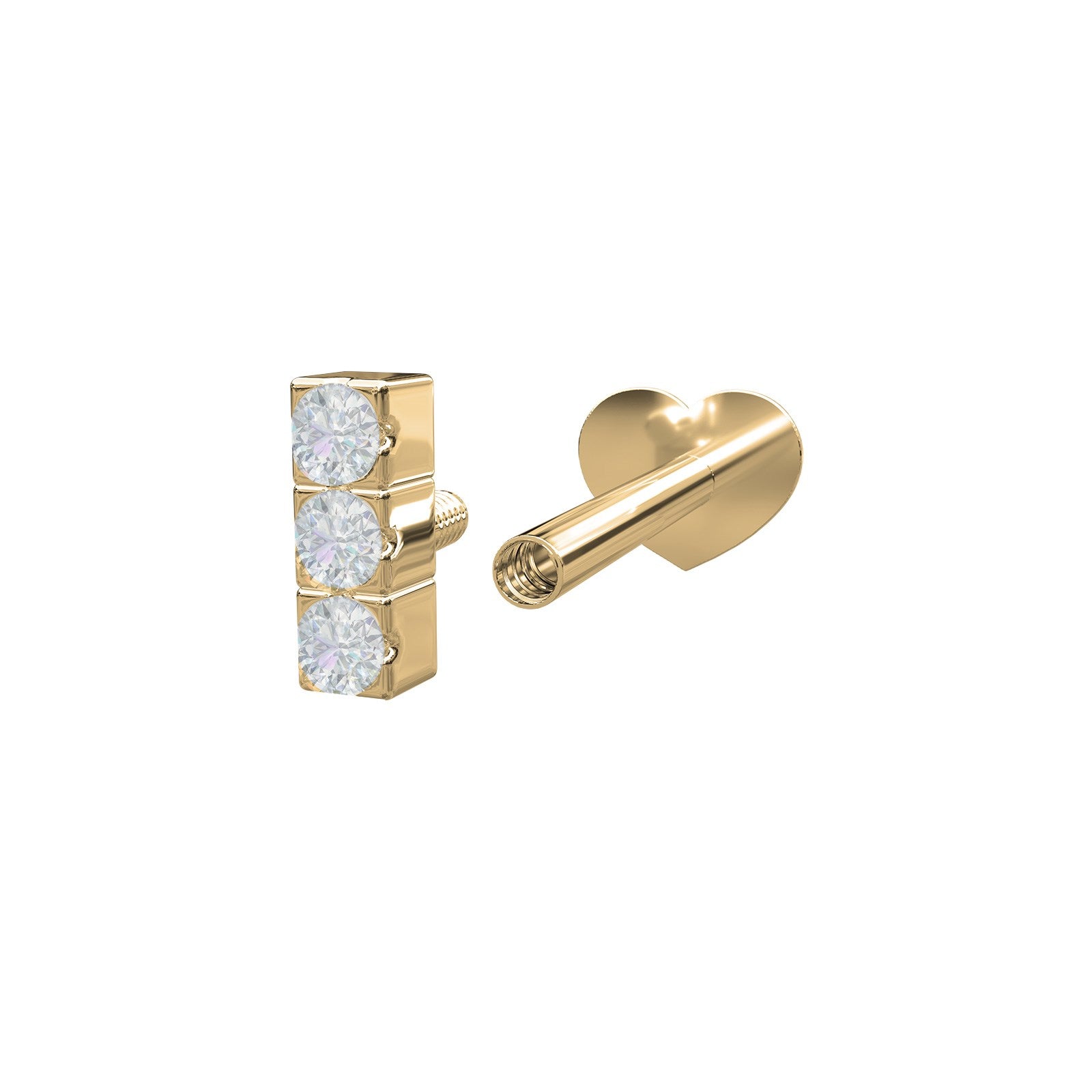 14k. Labret-piercing 3 Dia. 4,4mm PIERCE52
