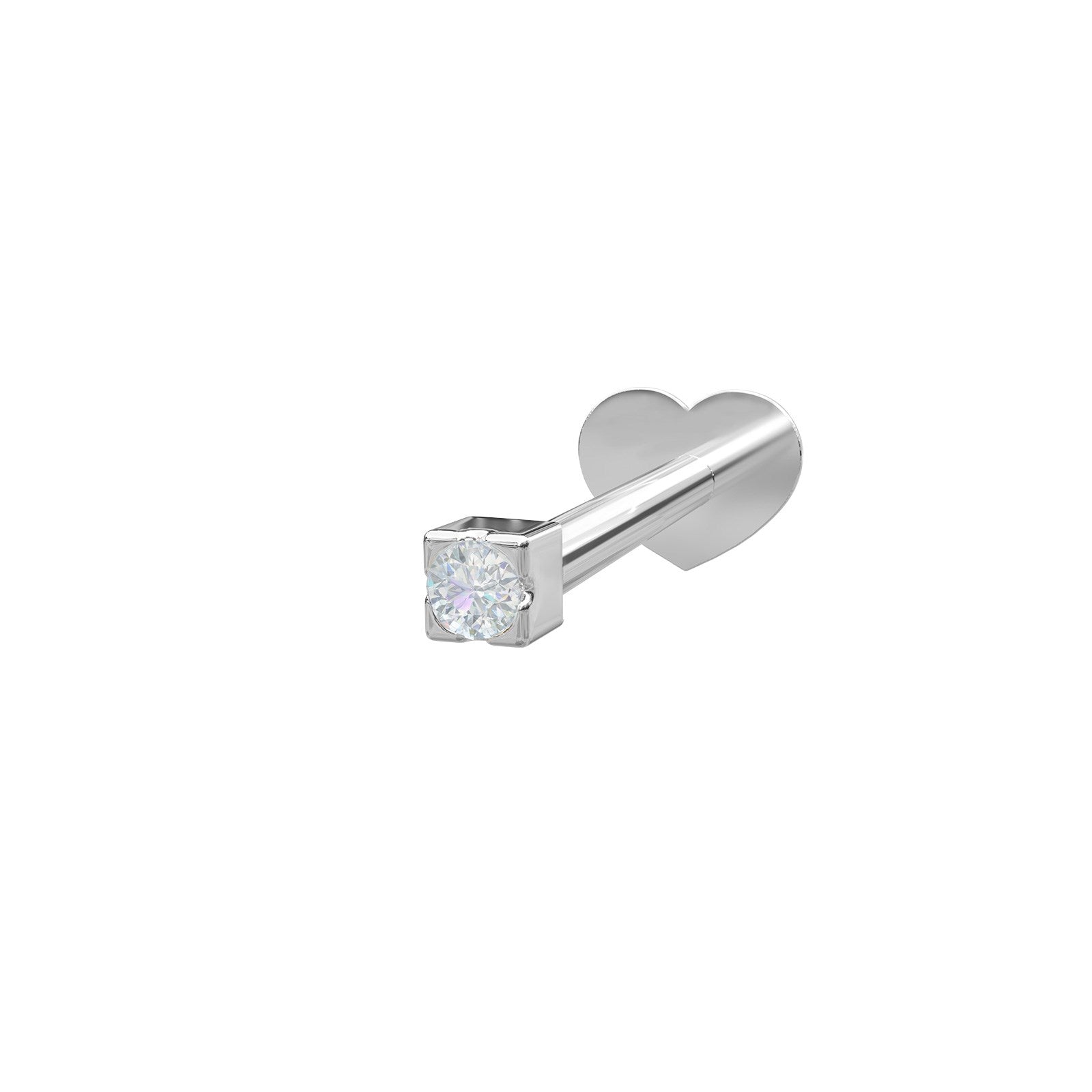 Rhd. Sil. Labret-piercing 1 CZ 1,5mm PIERCE52