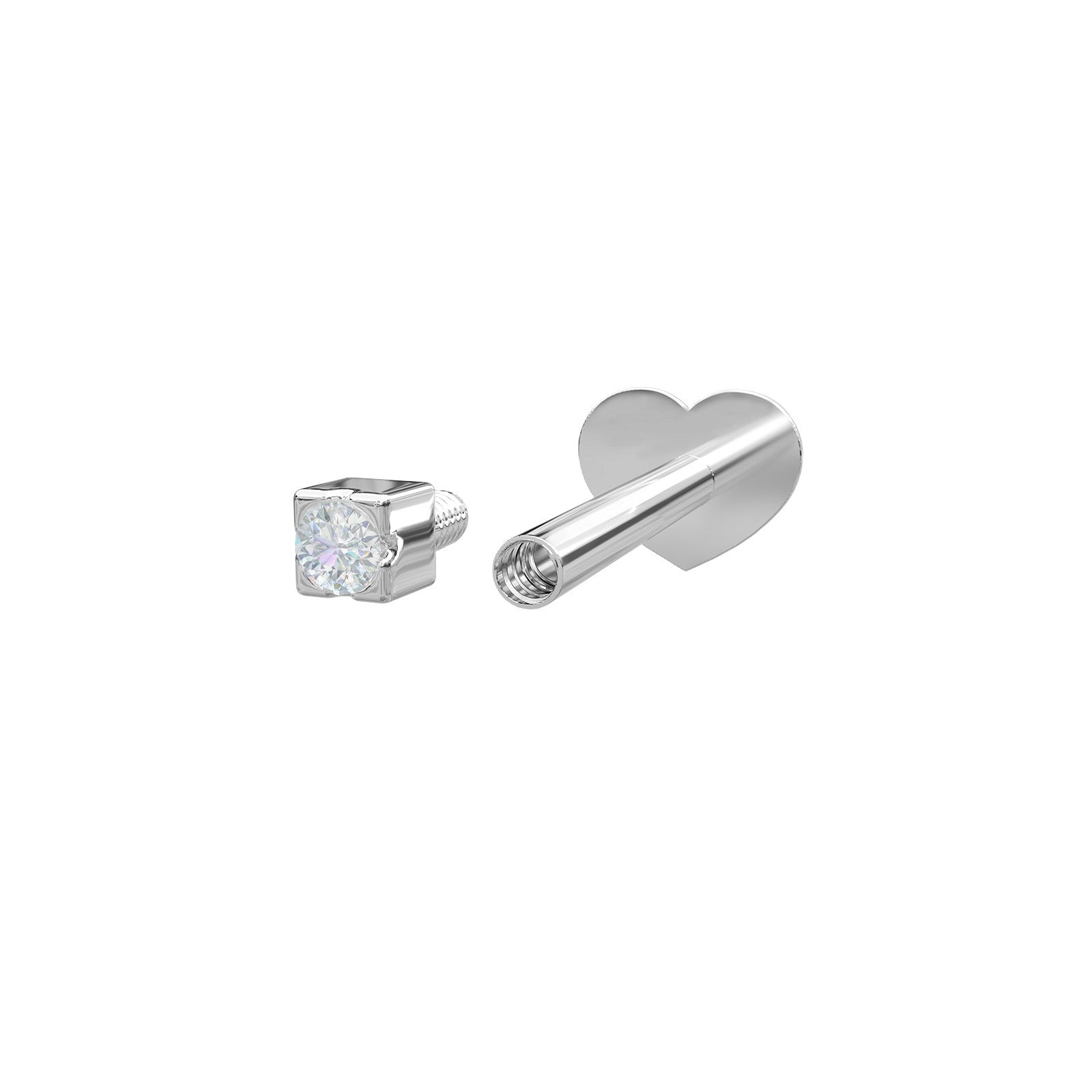 Rhd. Sil.  Labret-piercing 1 CZ 1,5mm PIERCE52