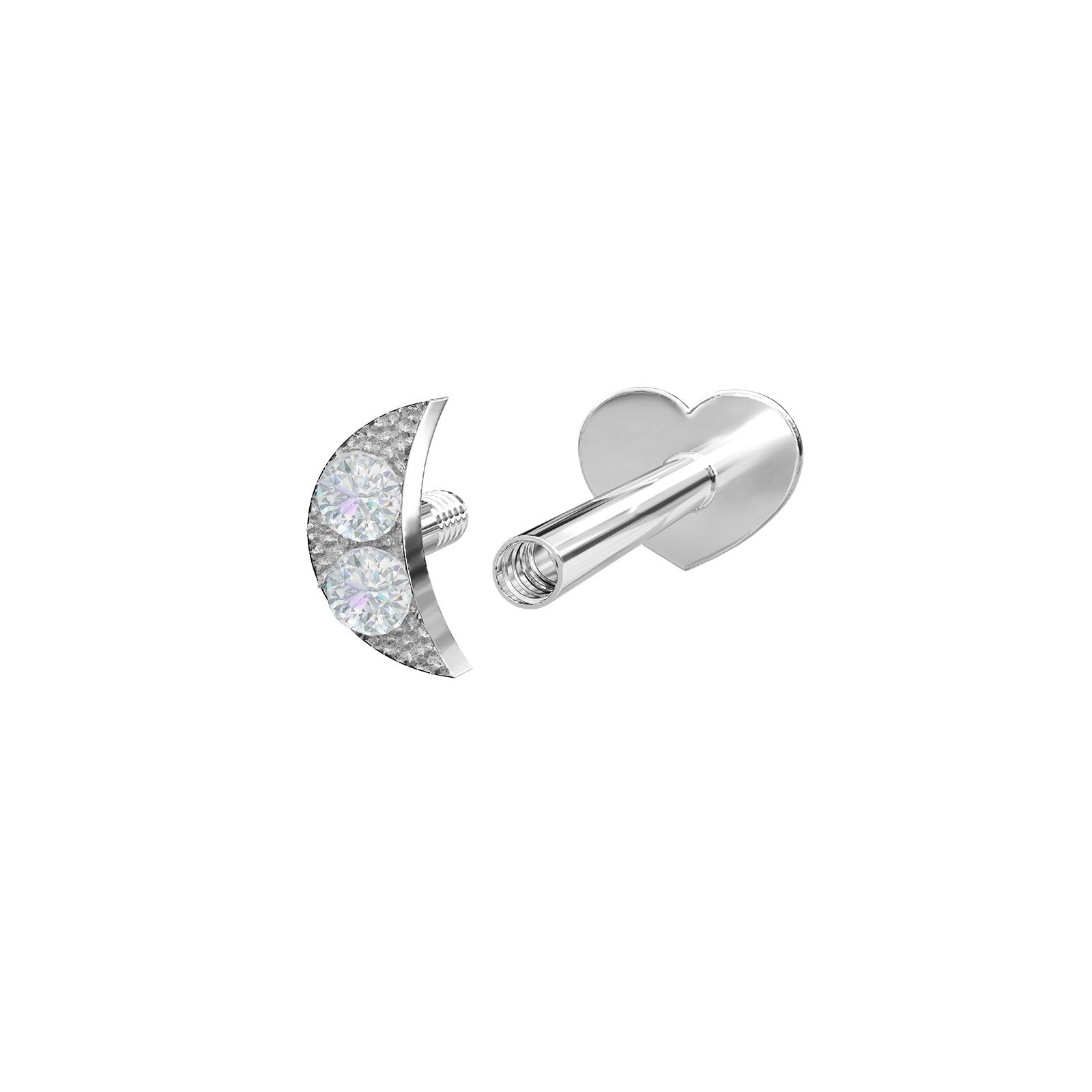 Rhd. Sil. Labret-piercing Mond m/ CZ 3,5mm PIERCE