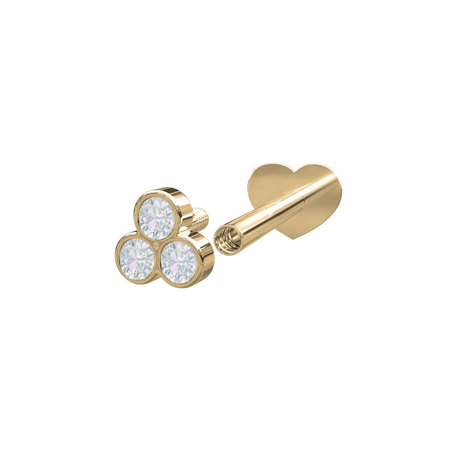 14k. Labret-piercing 3 Dia. 3mm PIERCE52