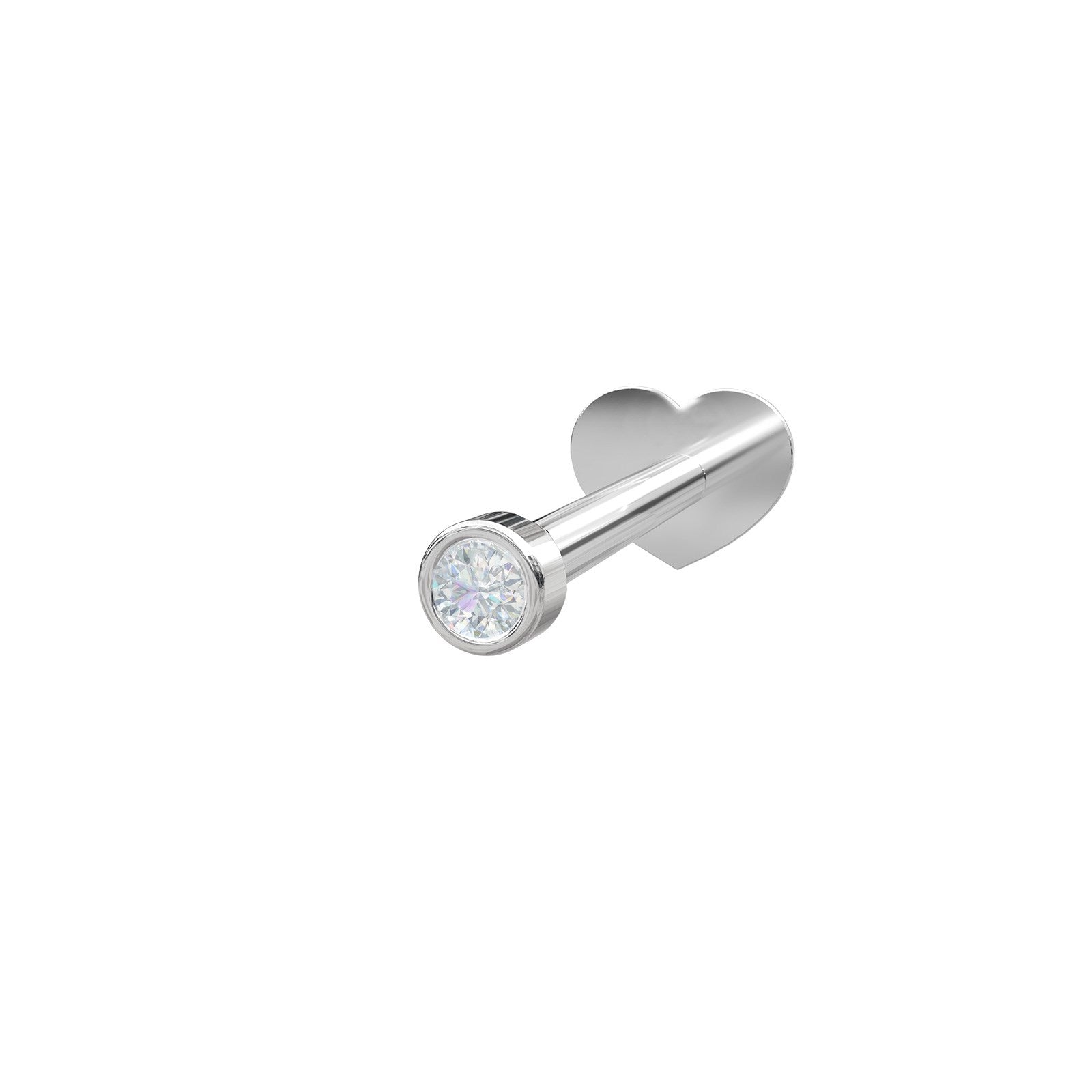 Rhd. Sil. Labret-piercing 1 CZ 1,5mm PIERCE52