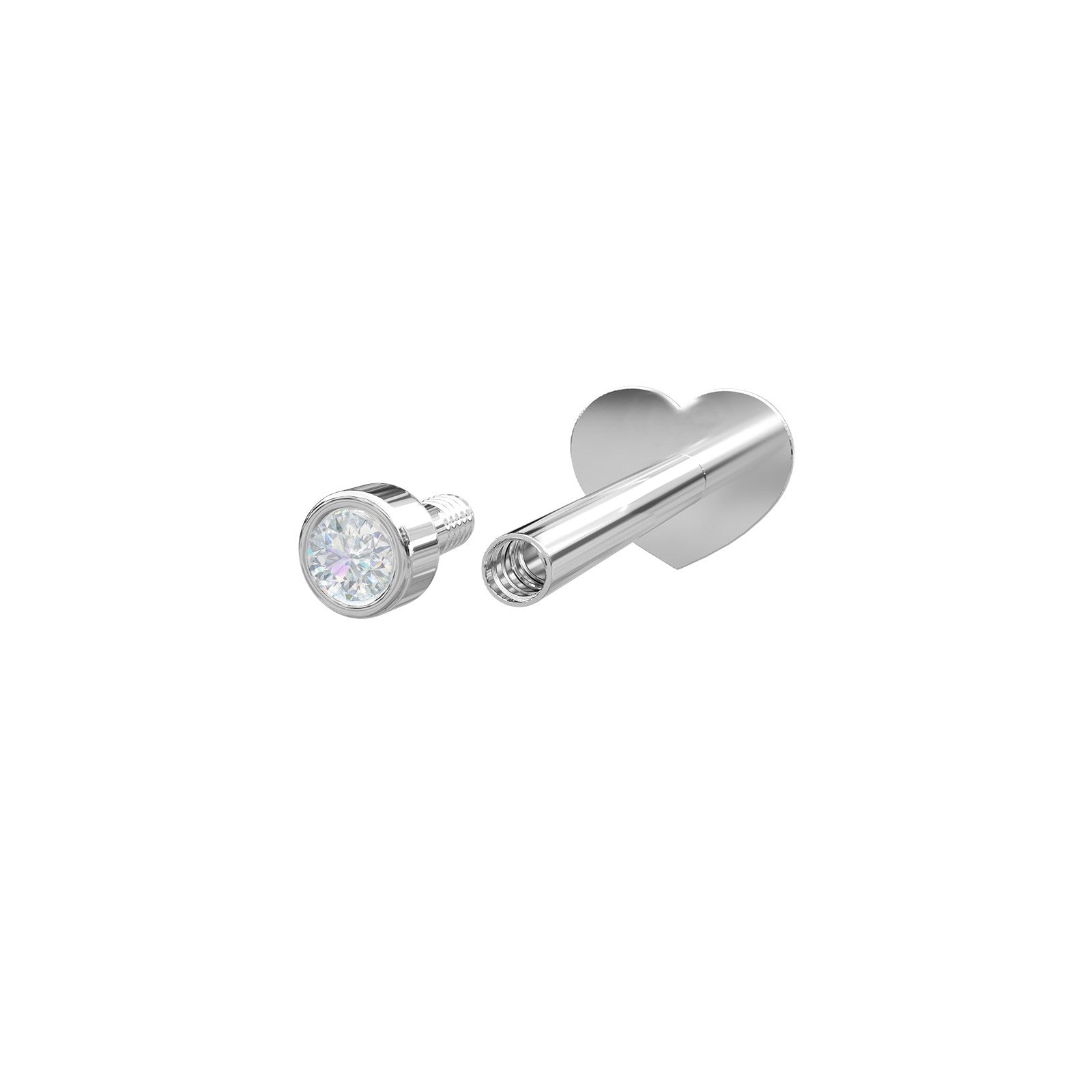 Rhd. Sil.  Labret-piercing 1 CZ 1,5mm PIERCE52