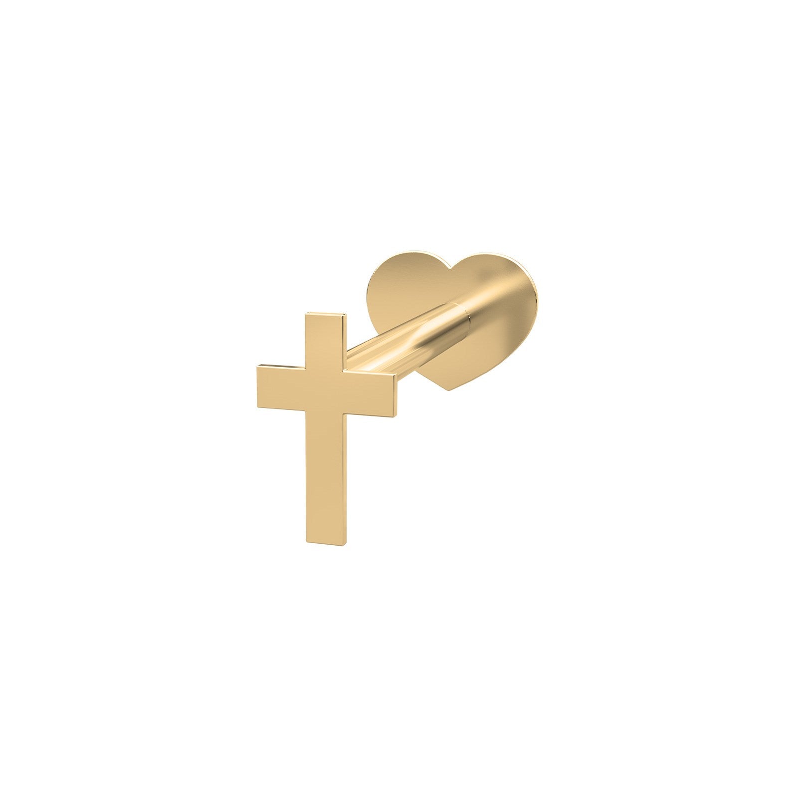 14k. Labret-piercing cross PIERCE52