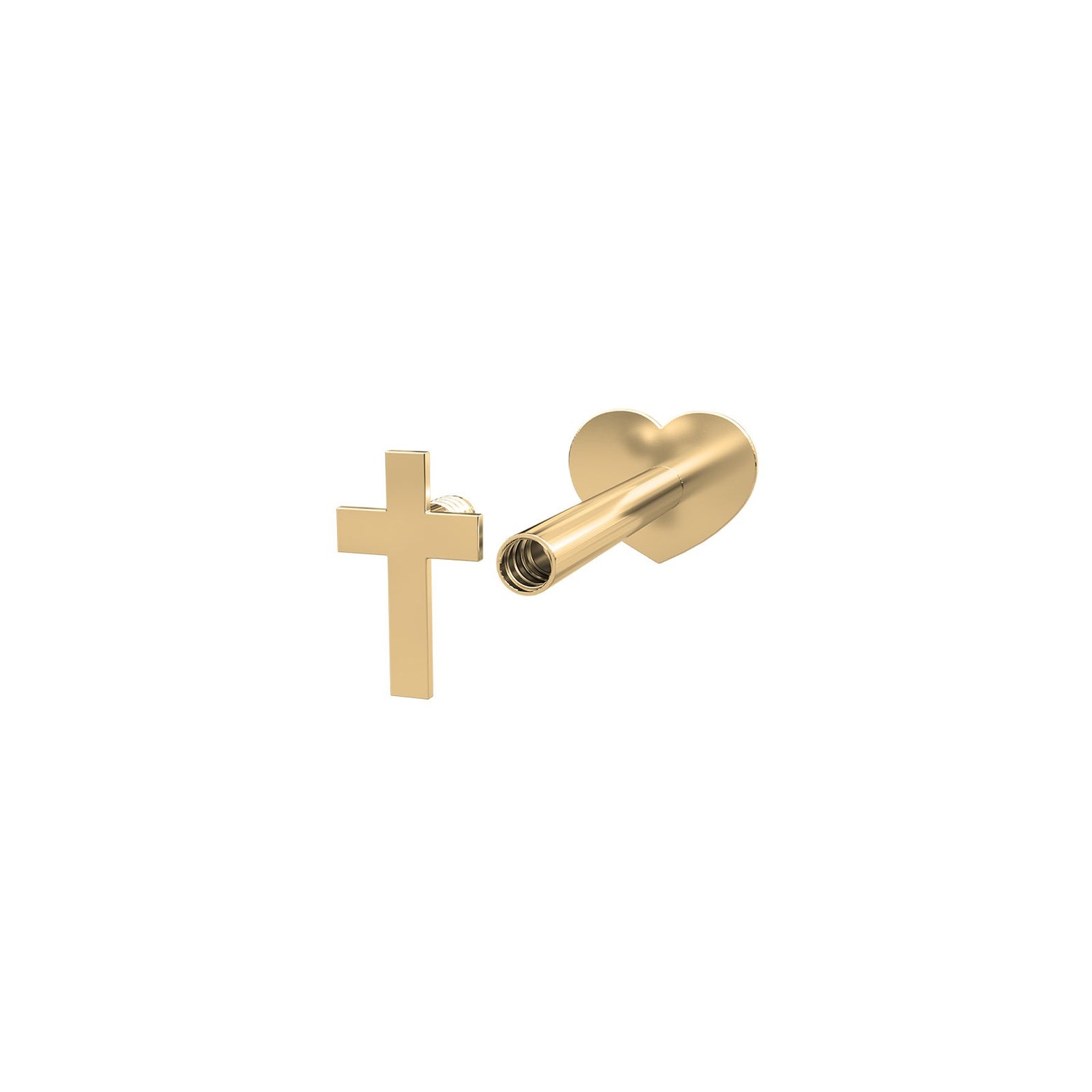 14kt. Labret-piercing kors PIERCE52 1stk