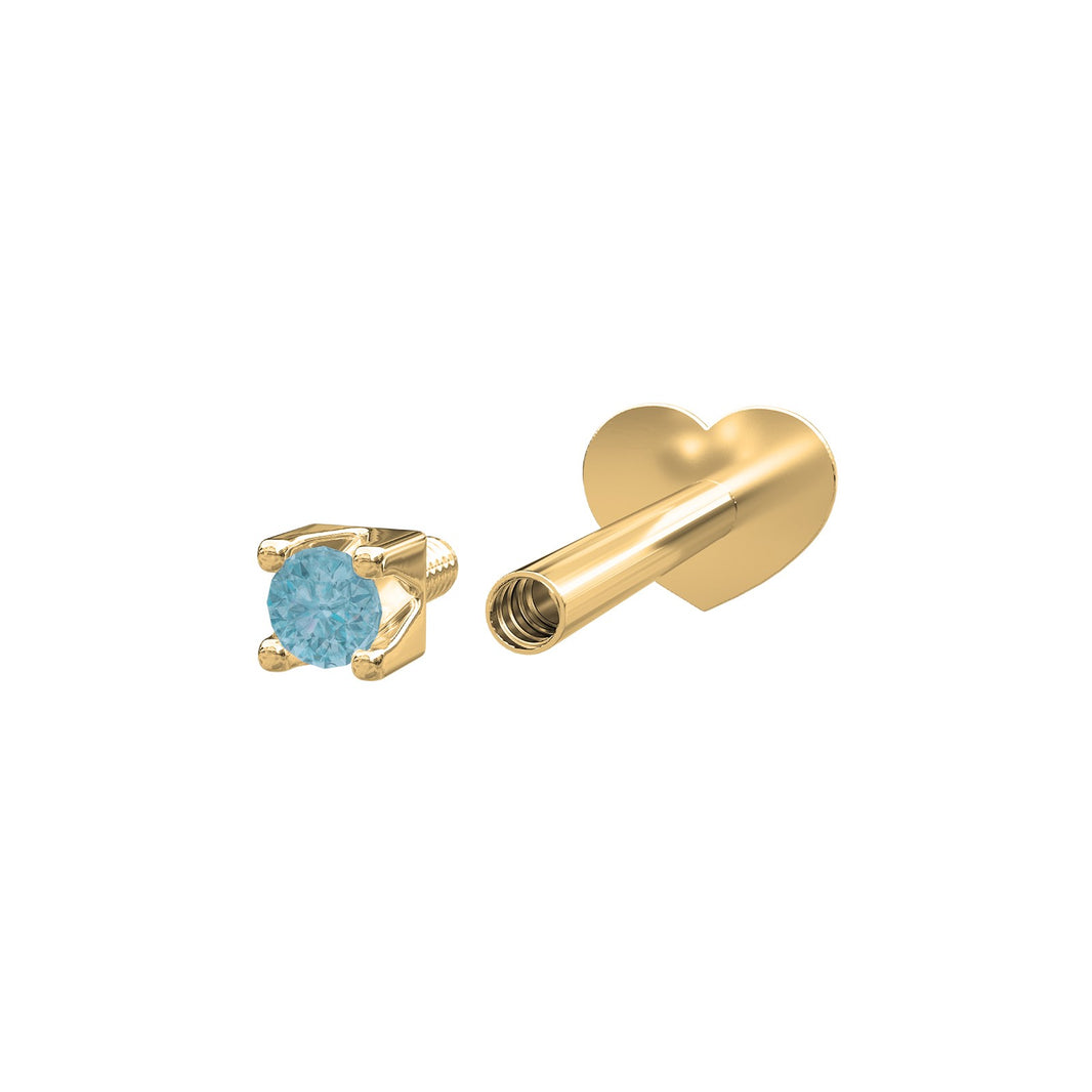 14k. Labret-piercing London topaz PIERCE52