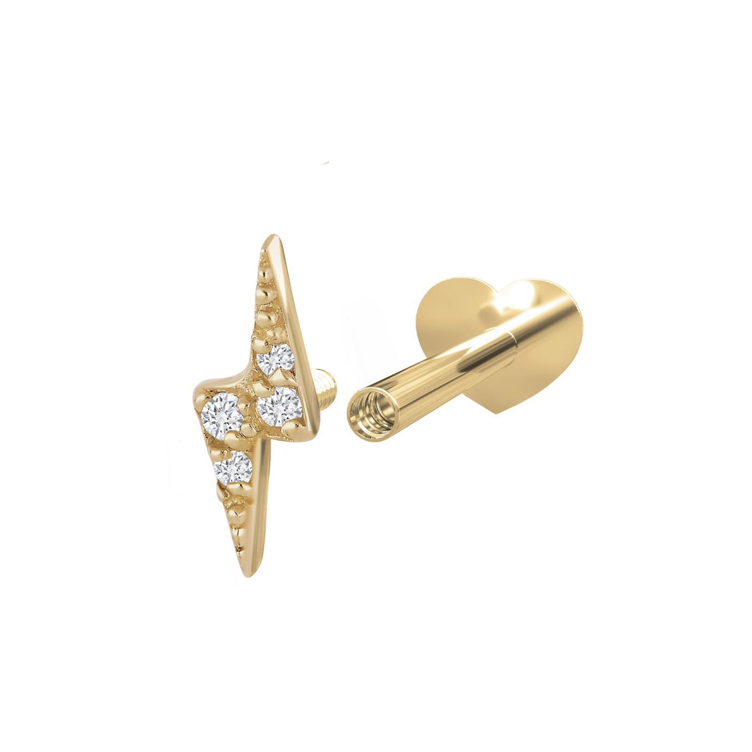 14k. Labret-piercing w  0,022ct diamond PIERCE52