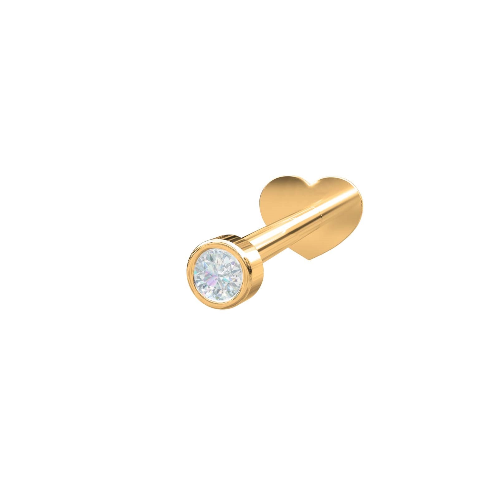 14k. Labret-piercing 1 diamond 2,5mm PIERCE52