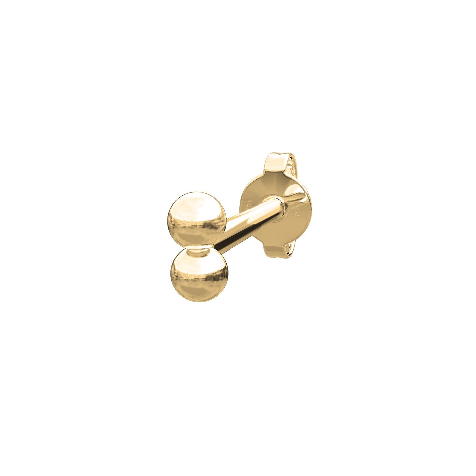 14kt.  ørestik 2*2mm kugler PIERCE52 1stk