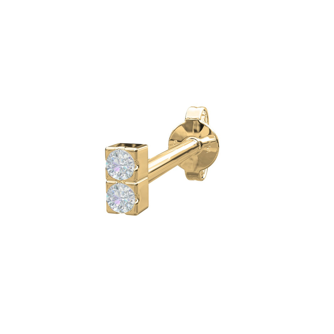 14k. goldearring w/2 dia 0,008ct 3mm PIERCE52 1pc.