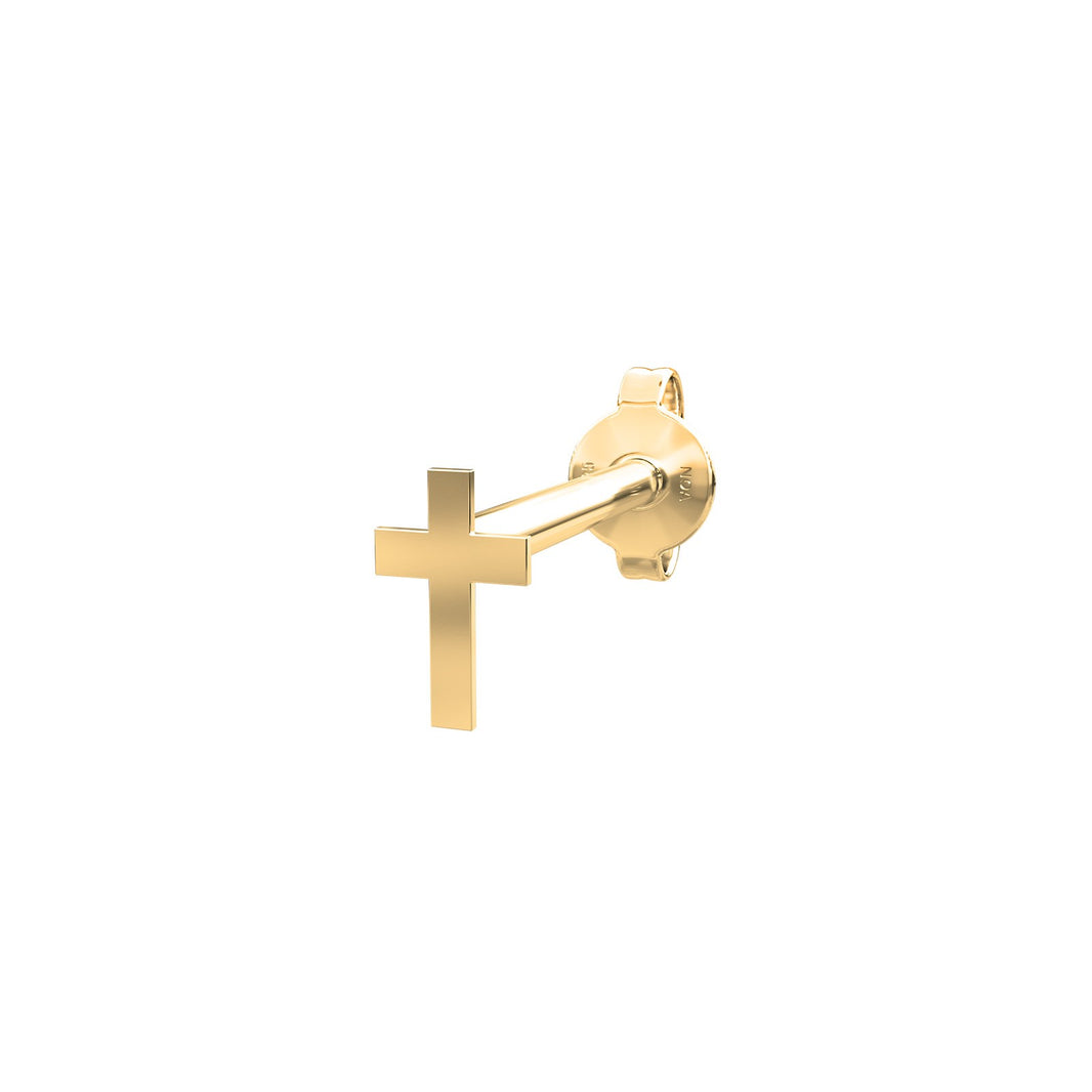 14kt. goldearring cross PIERCE52 1pc.