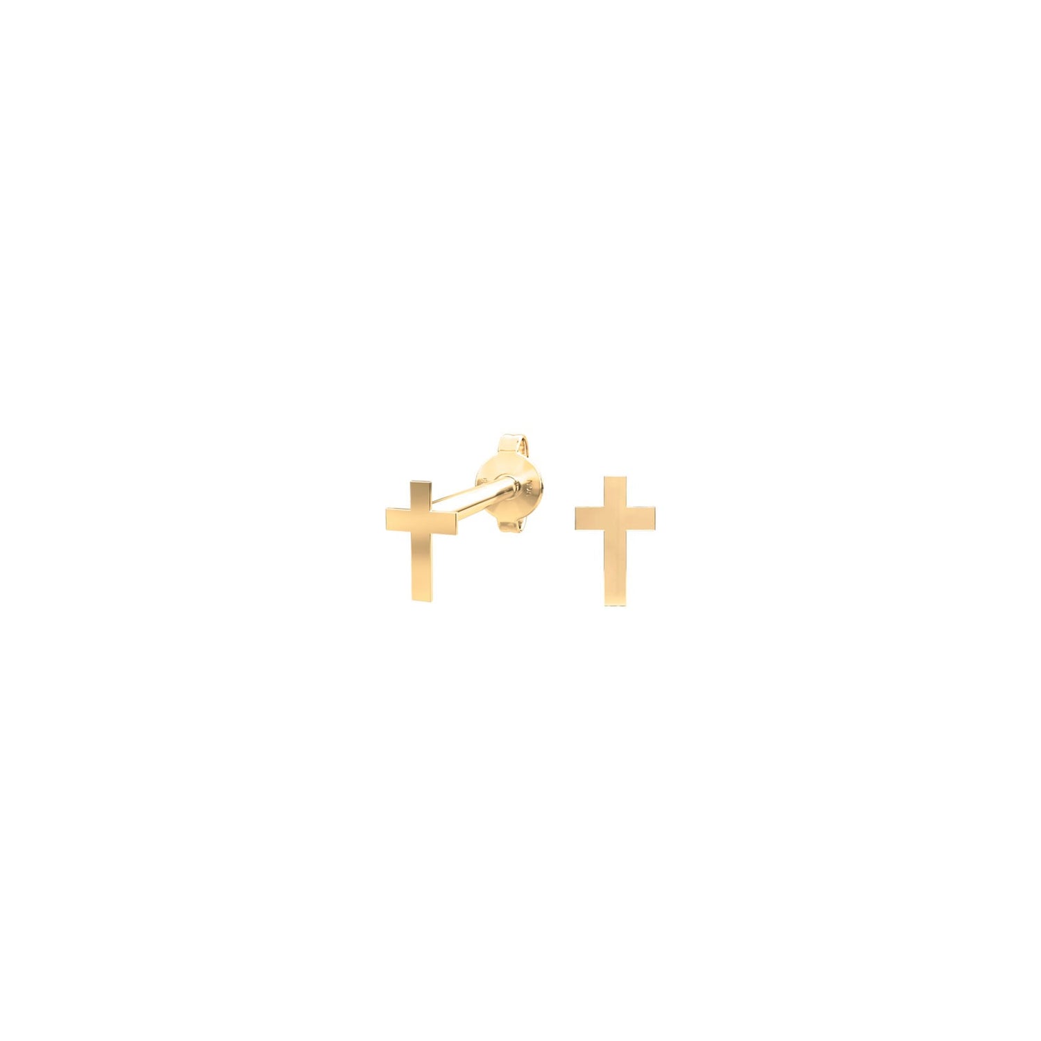 14kt. Goldohrringe Kreuz