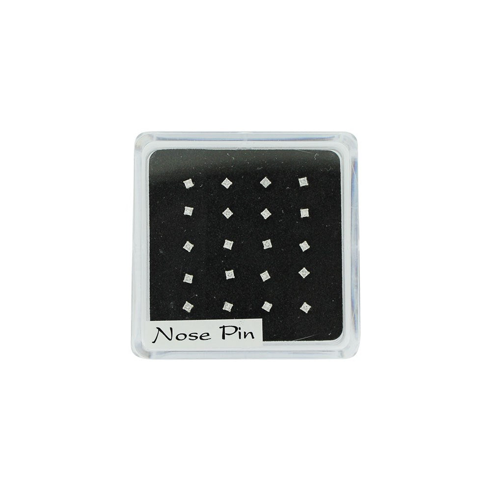 Sølv næse piercing, 2*2mm square 20 stk.