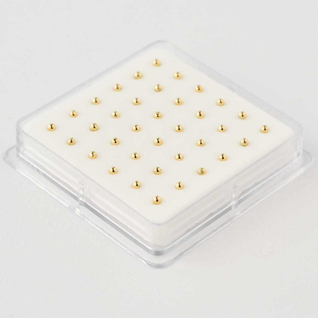 Nose pin gp silver 2mm ball 36pc
