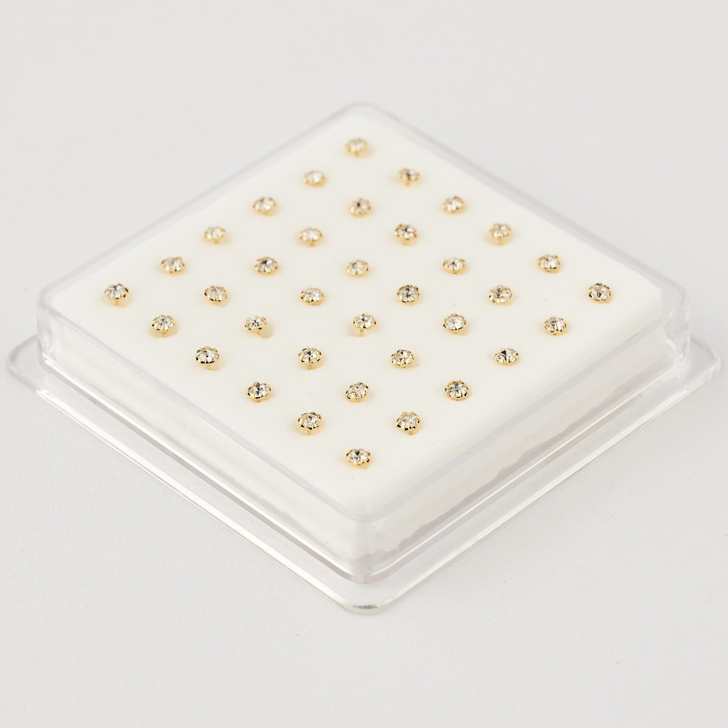 Nose pin gp silver 2,5mm crystal 36pc