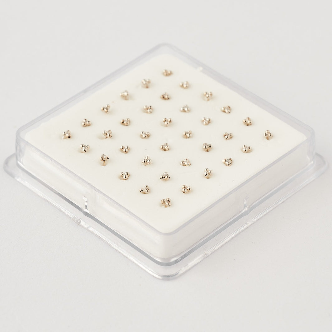 Nose pin silver 3*balls, 36pc