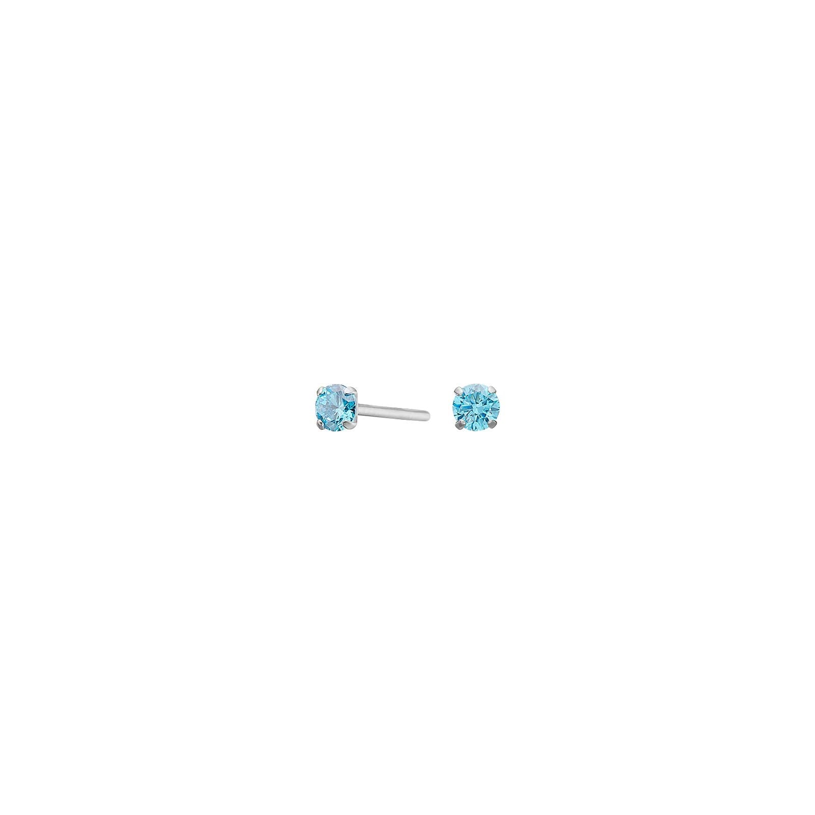 Titanium Ohrstecker 3mm blau cz