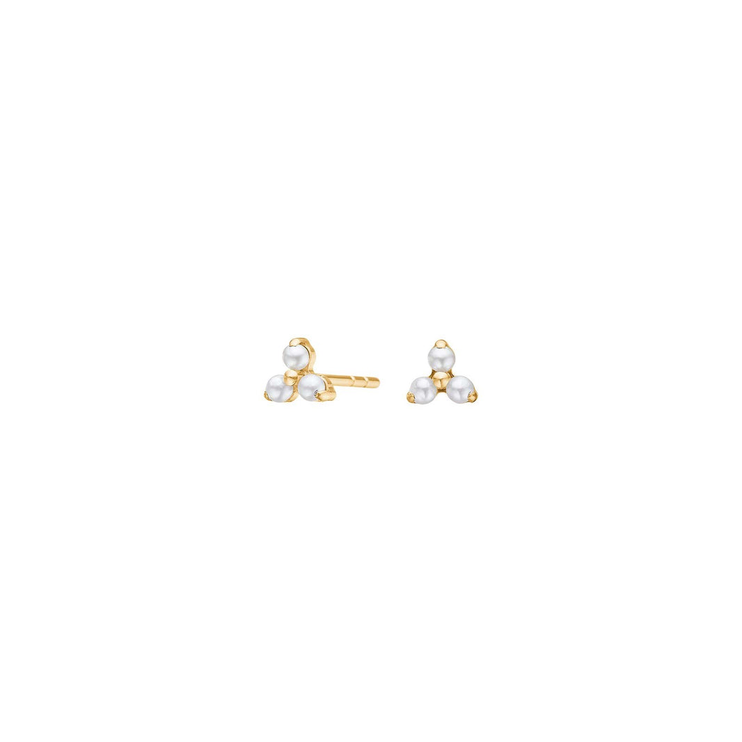 Titanium ear studs GP w. 3 pearls