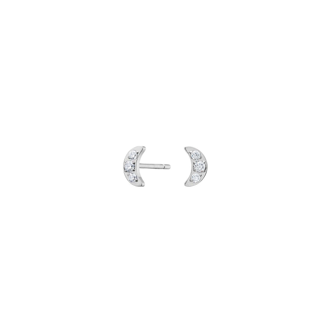 Titanium ear studs moon w. cz