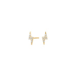 Titanium ear studs GP lightning w. cz