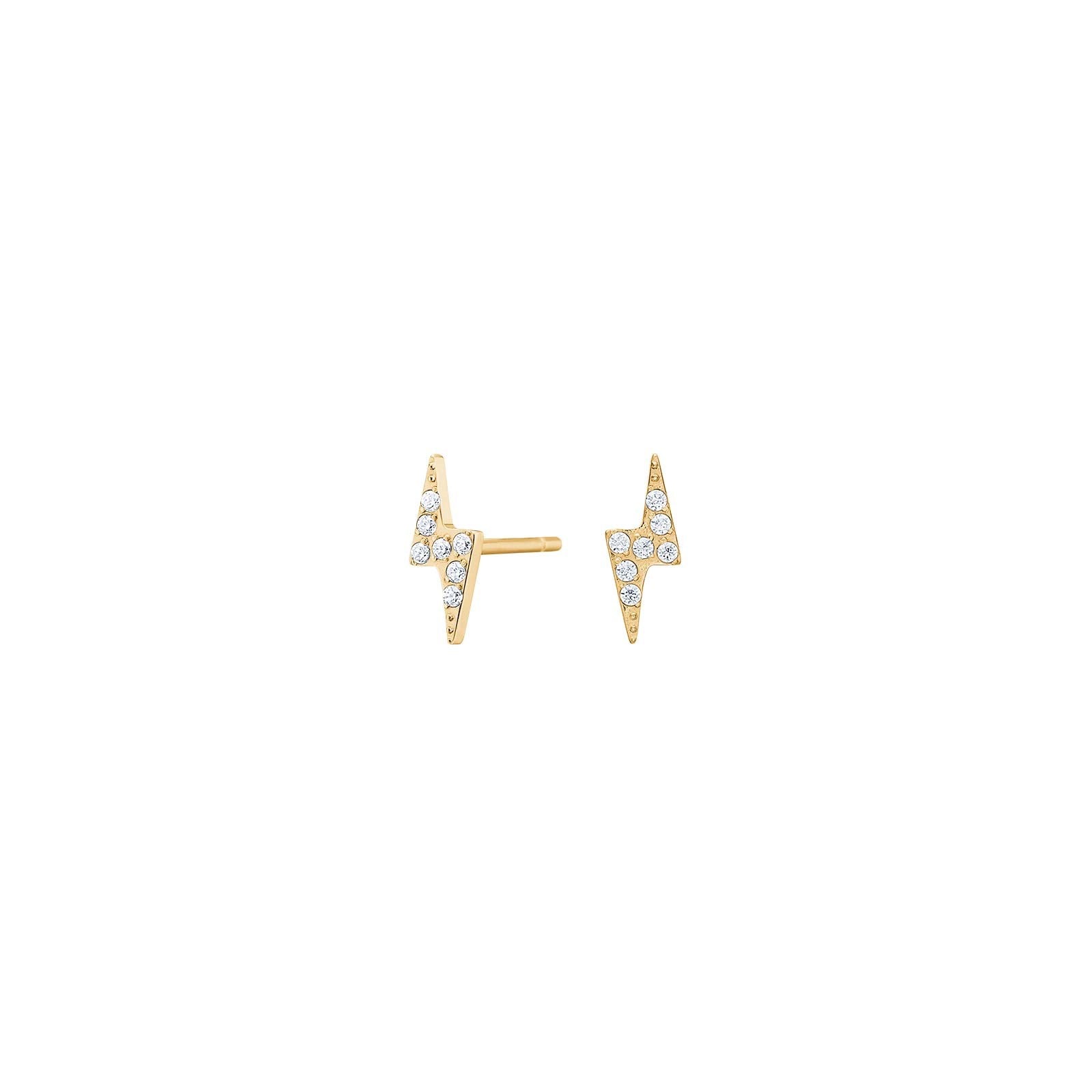Titanium ear studs GP lightning w. cz