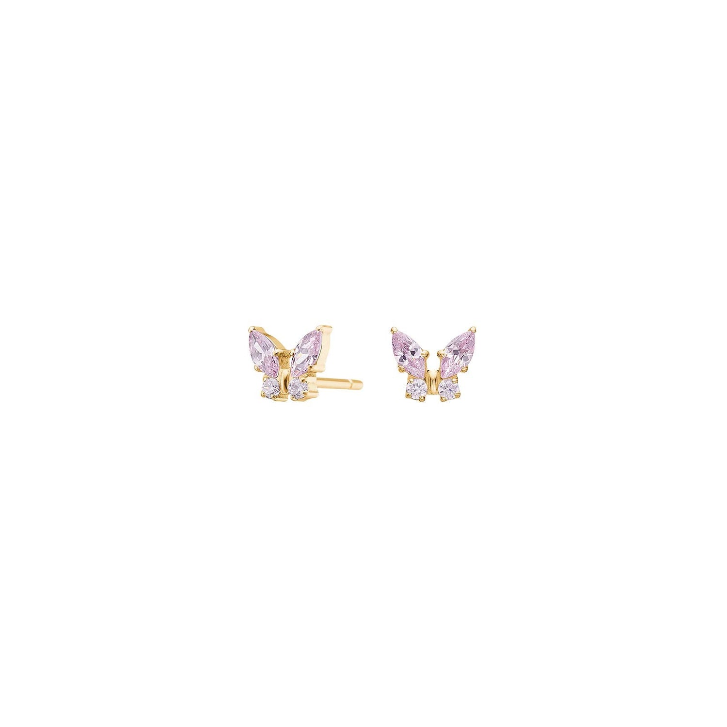 Titanium Ohrstecker Verg. Schmetterling m. rosa cz