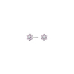 Titanium Ohrstecker Blume m. rosa cz