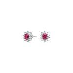 Silver ear studs with zirconia ruby