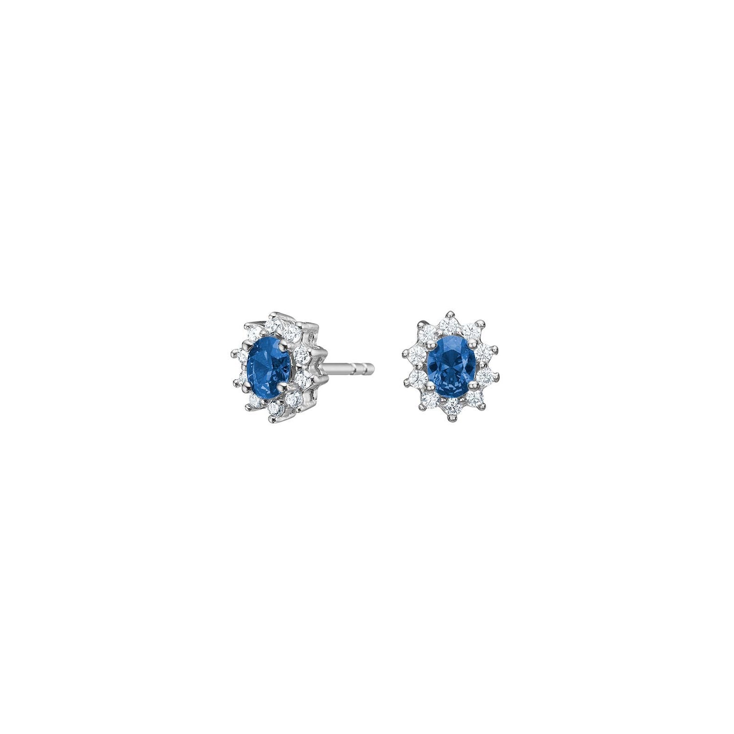 Silber Ohrstecker mit Zirkonia Safir