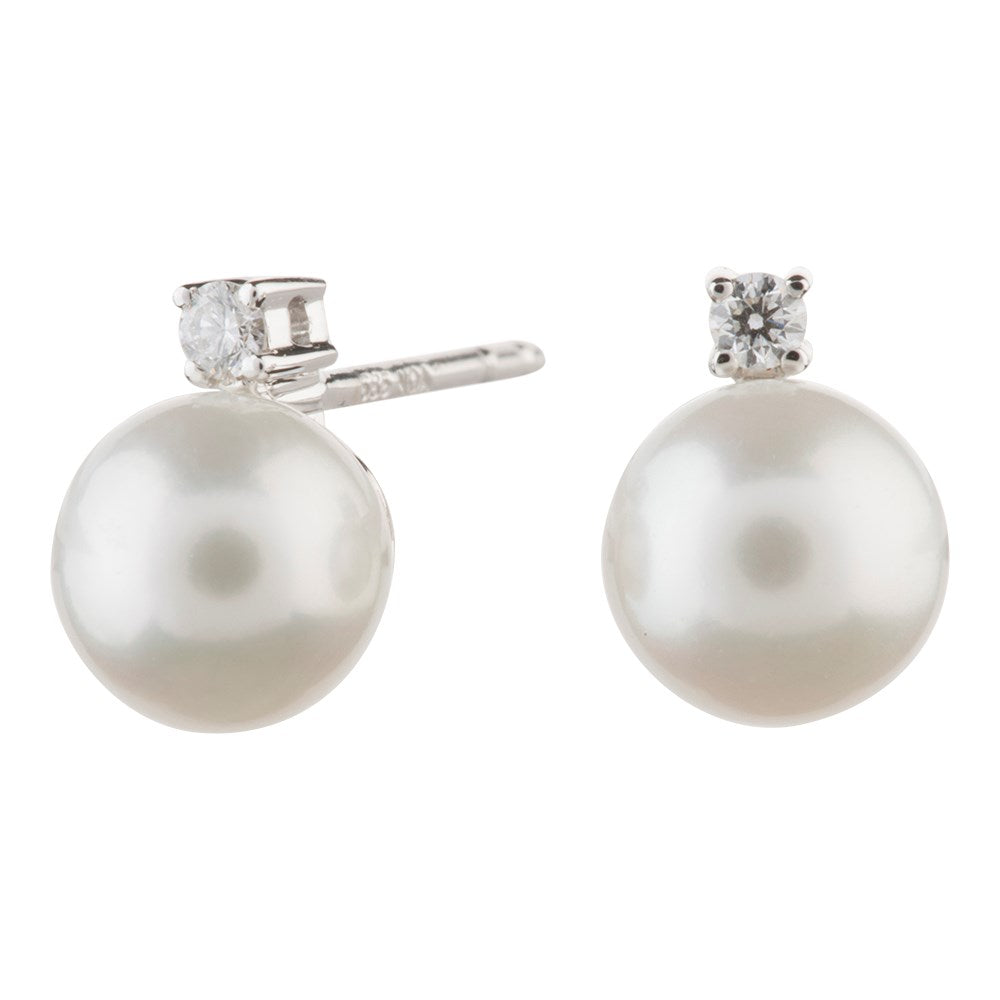 14ct. White gold earring w. FWP + 0,053ct TW/SI