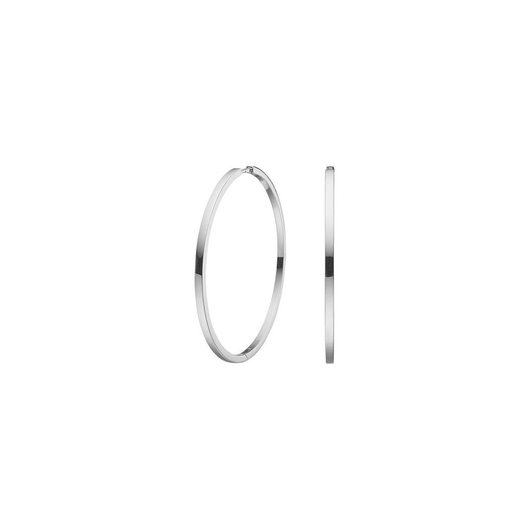 Rhod. Silver hoops 40mm*
