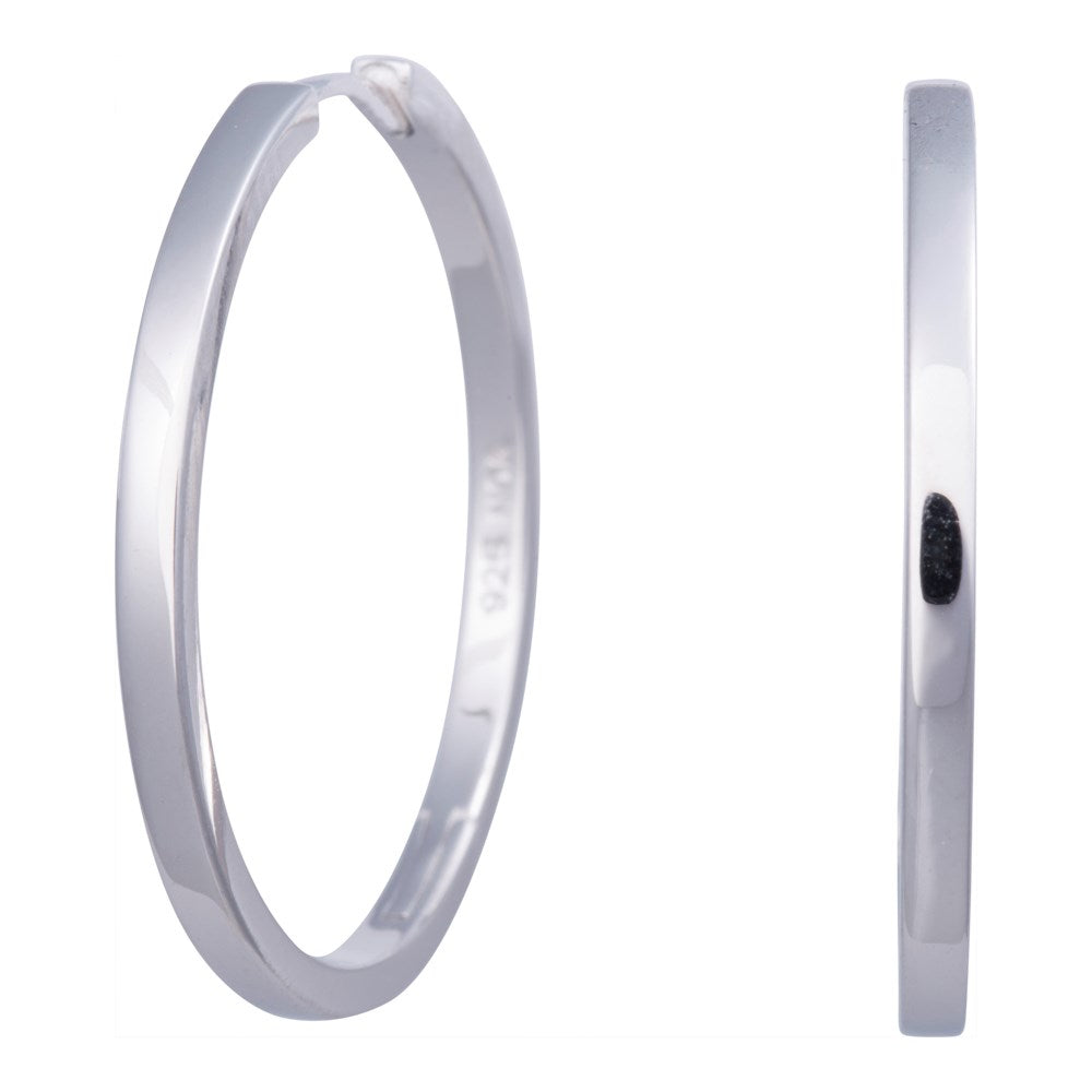 Rhod. Silber Ohrringe 40mm