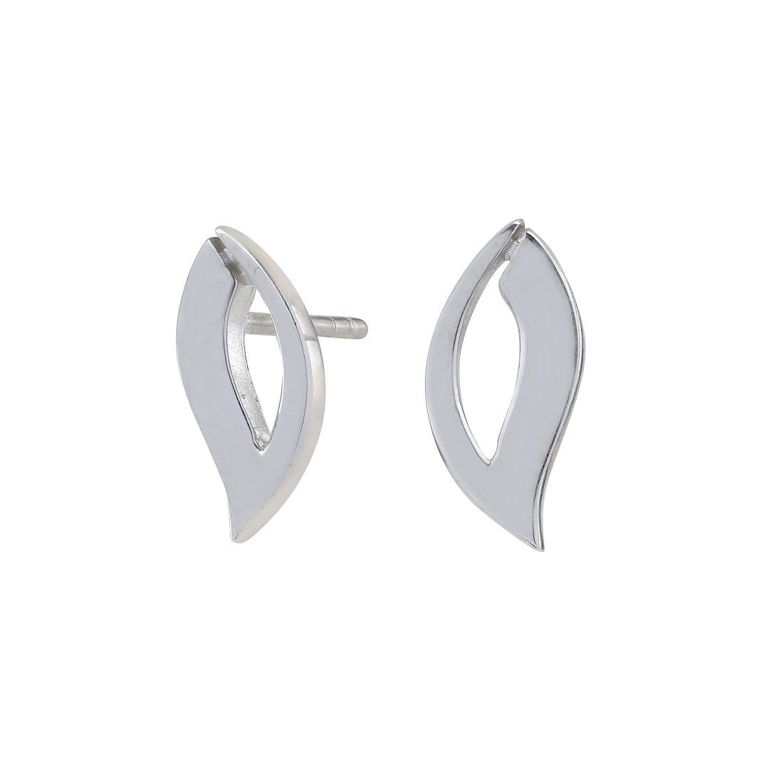 Silver rhodium-plated earstud*