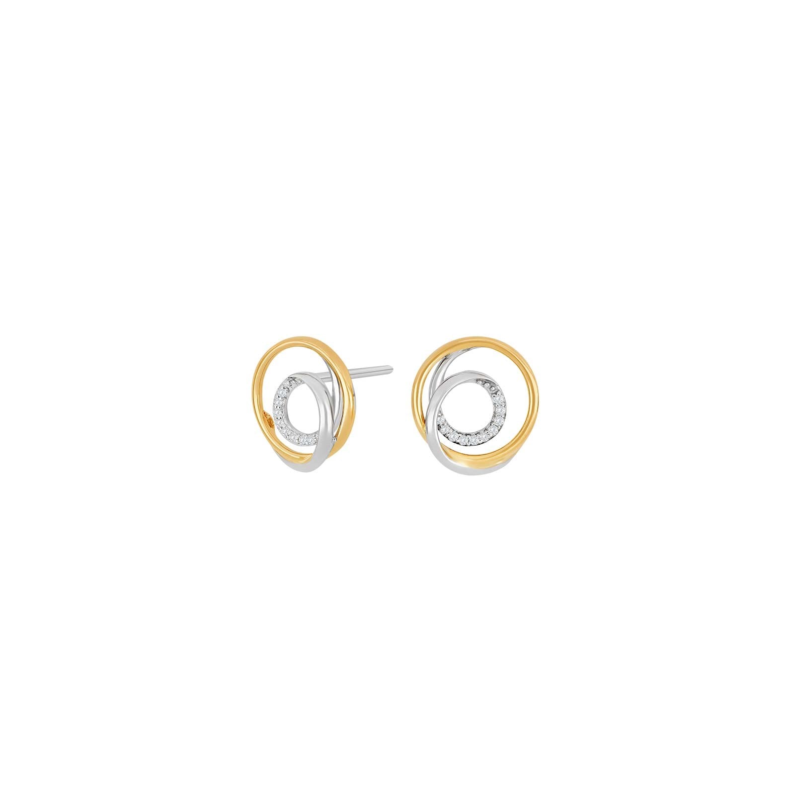 14Kt. Gold Ohringe m. 0,04ct TW/SI