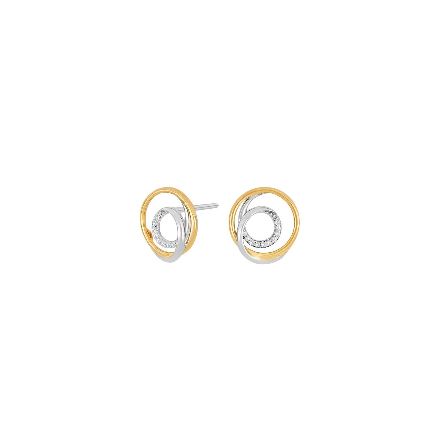 14Kt. Gold Ohringe m. 0,04ct TW/SI