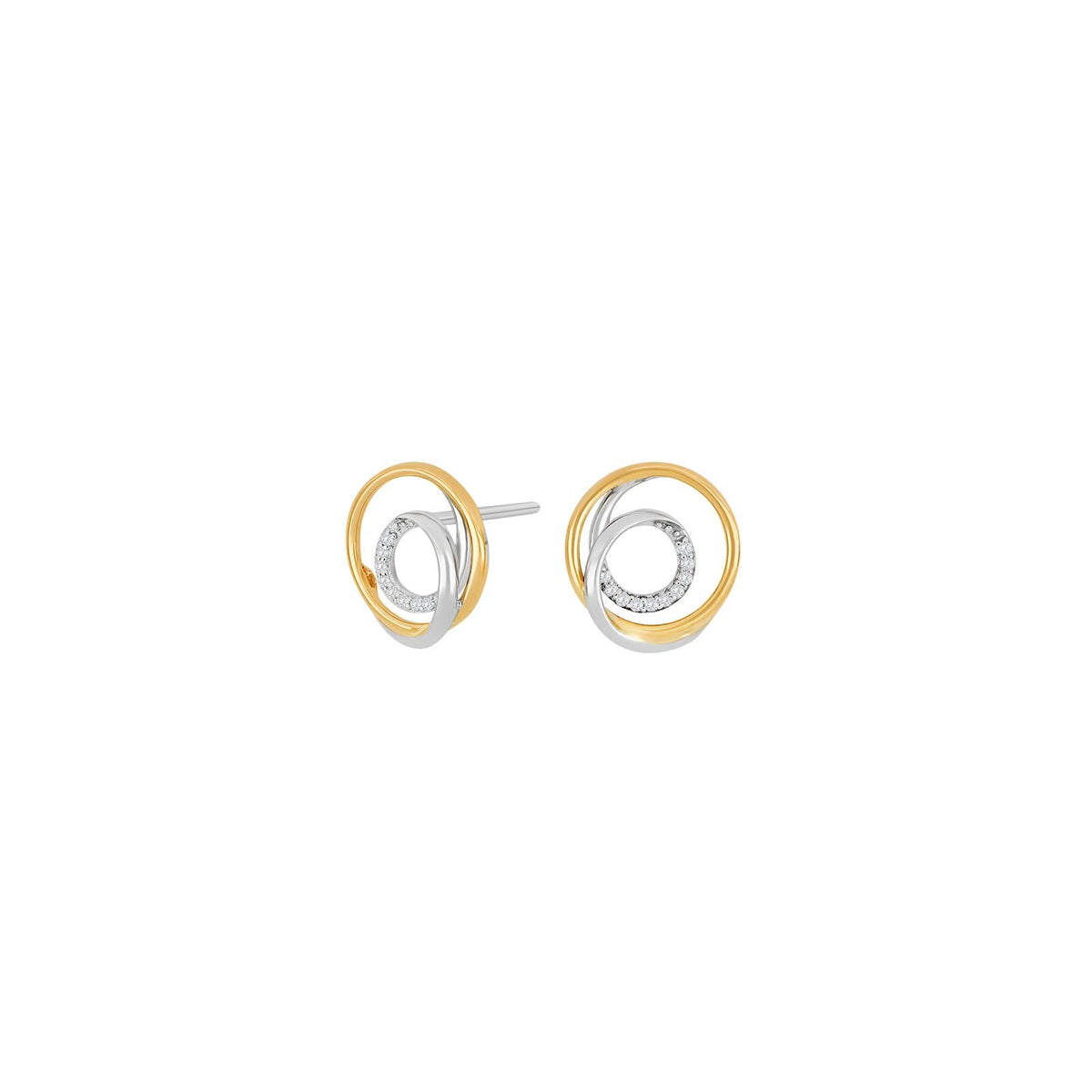 14ct. gold earrings w. 0,04ct TW/SI