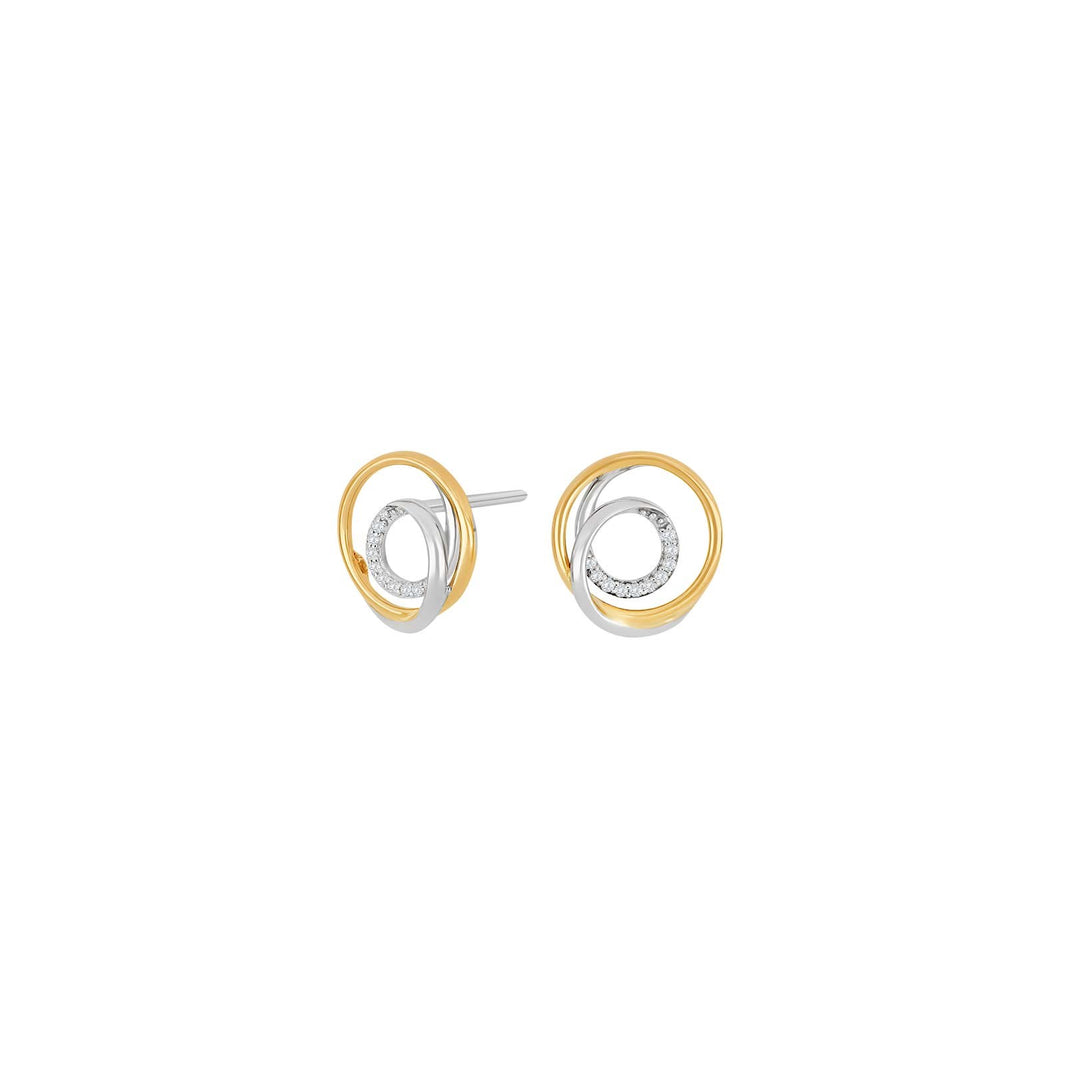 14ct. gold earrings w. 0,04ct TW/SI