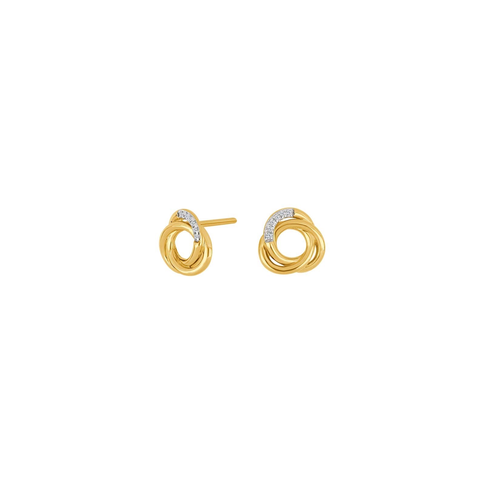 14Kt. Gold Ohringe m. 0,02ct TW/SI