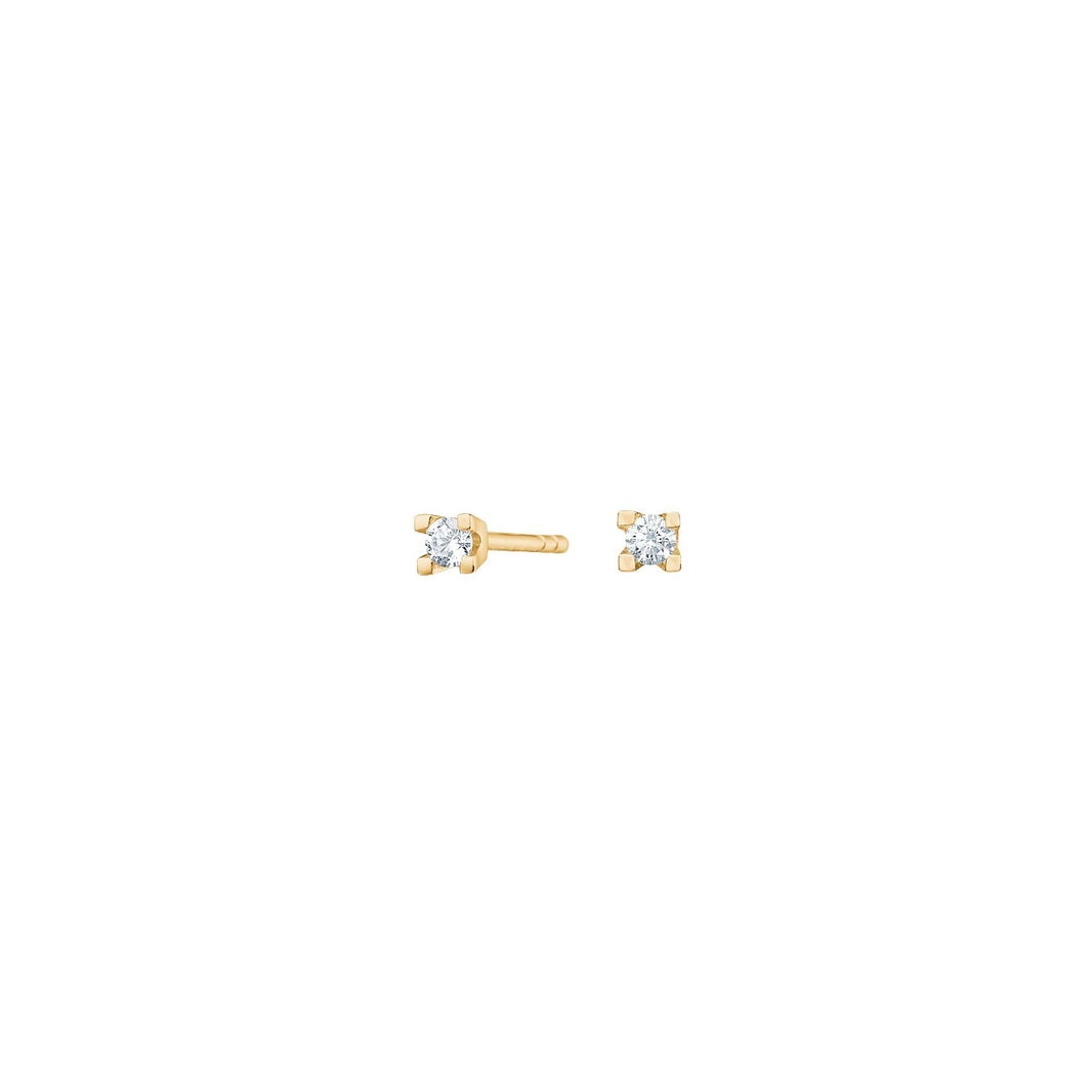 Gold-plated silver earrings 4 claws with 2,5mm cz.