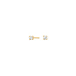 Gold-plated silver earrings 4 claws with 2,5mm cz.