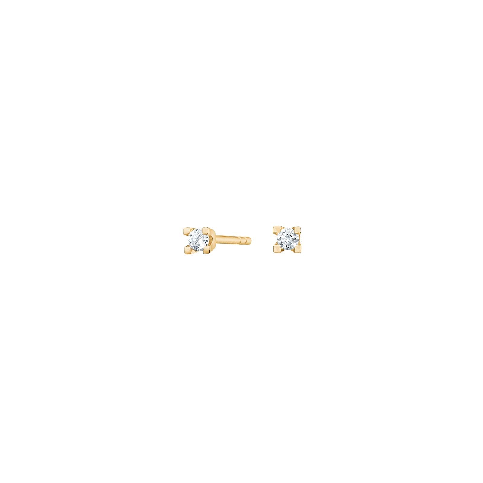 Gold-plated silver earrings 4 claws with 2,5mm cz.