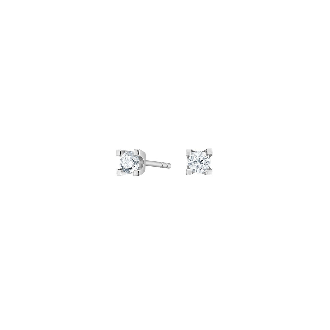 Rhod. silver earrings 4 claws with 3,5mm zirconia