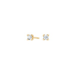 Gold-plated silver earrings 4 claws with 3,5mm cz.