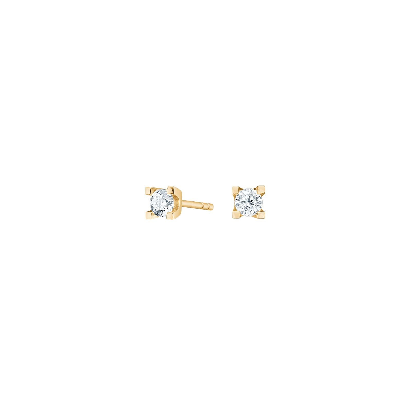 Gold-plated silver earrings 4 claws with 3,5mm cz.
