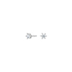 Rhod. silver earrings 6 claws with 3mm zirconia