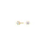 Gold-plated silver earrings 6 claws 3mm zirconia