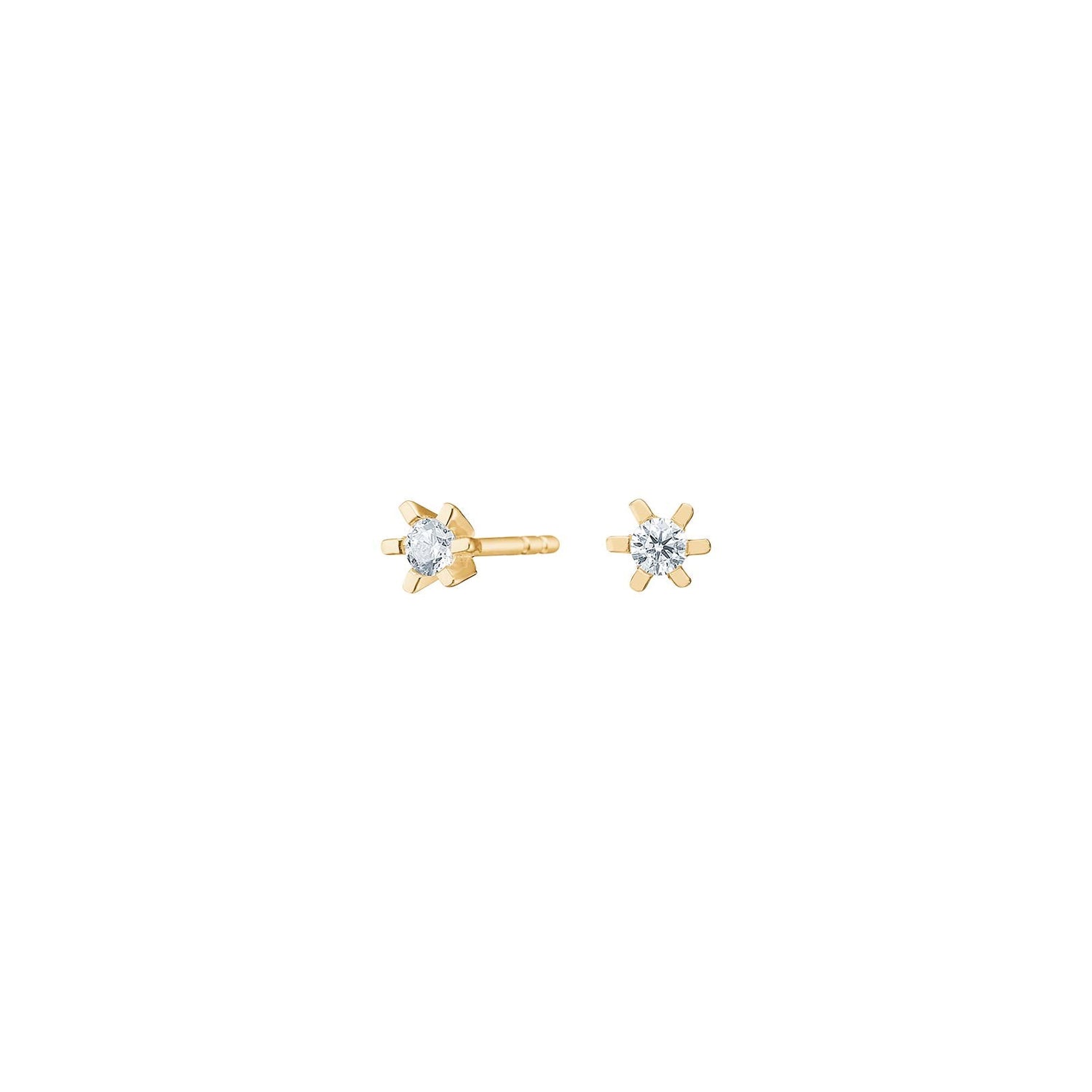 Vergoldete Silber Ohrringe 6 Krappen 3mm Zirkonia