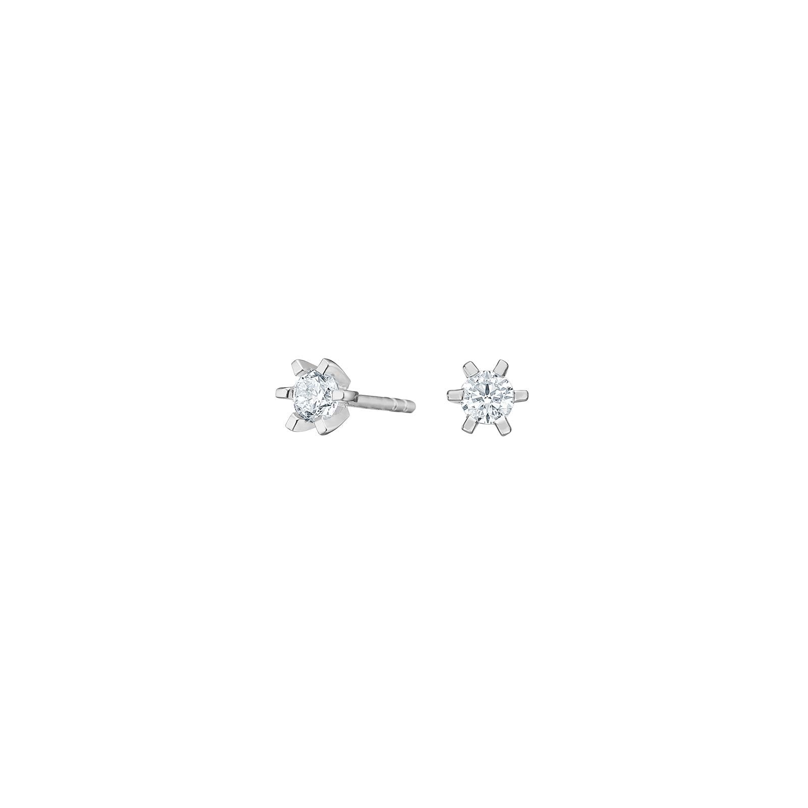Rhd. sølv øreringe 6 grabber med 4 mm cz