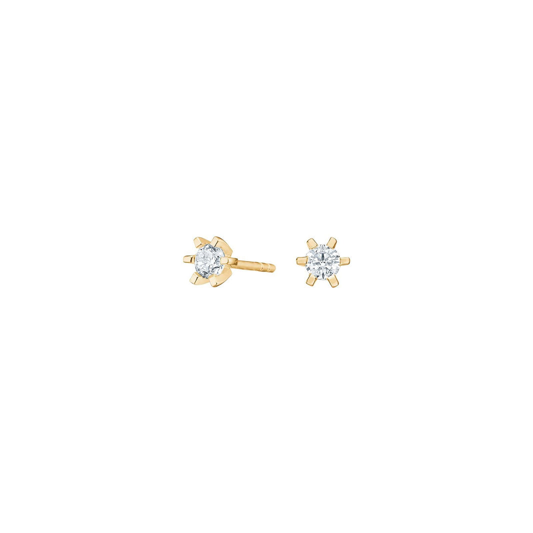 Gold-plated silver earrings  6 claws with 3mm cz.